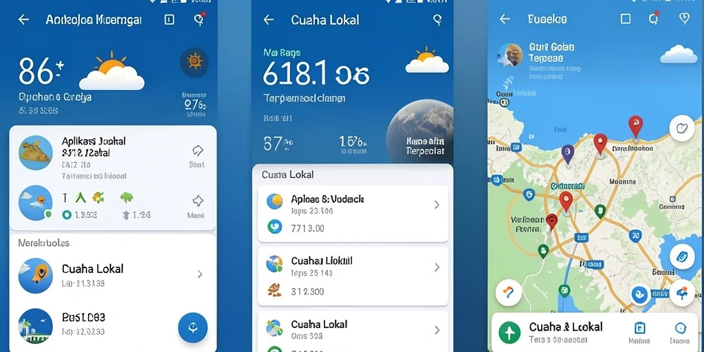Tampilan antarmuka aplikasi 8768 untuk informasi cuaca lokal.