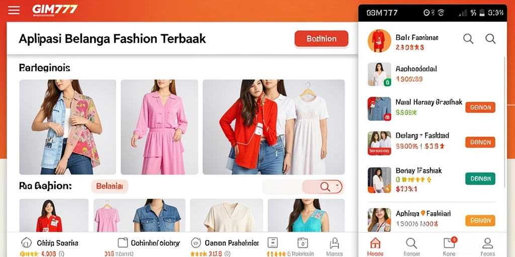 Antarmuka GIM777 menampilkan koleksi fashion terkini.