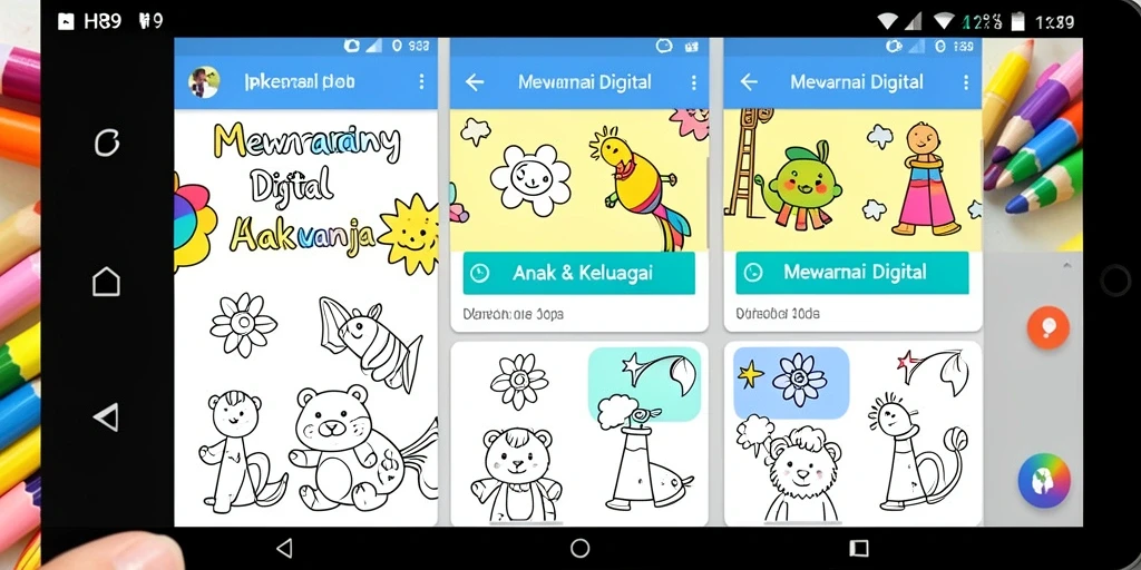 Tampilan antarmuka aplikasi HR89 yang mudah digunakan untuk Mewarnai Digital.