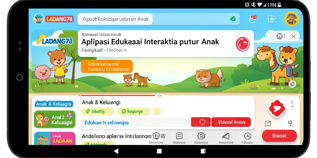 Tampilan antarmuka aplikasi LADANG78 yang interaktif dan edukatif.